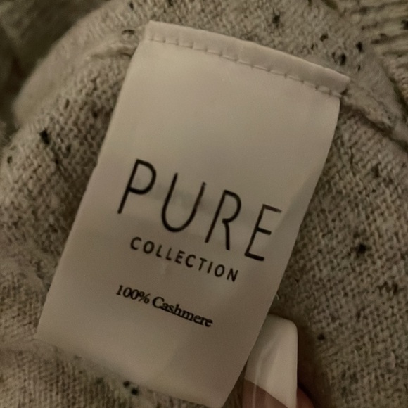 PURE Collection Cashmere Gray Speckled Turtleneck Size 6 - Picture 9 of 9